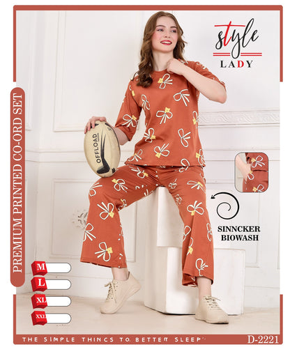 D 2221 Ladys Biowash Co Ord Set Supplier Ahmedabad
