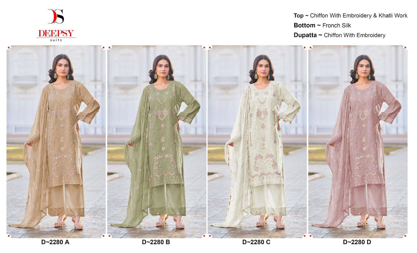 D 2280 Deepsy Chiffon Pakistani Salwar Suits Manufacturer India