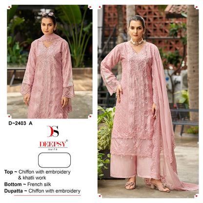 D 2403 Deepsy Chiffon Pakistani Salwar Suits Wholesaler Gujarat