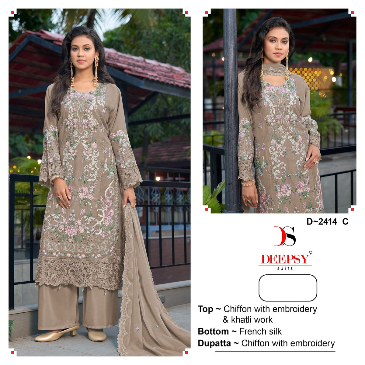 D 2414 Deepsy Chiffon Pakistani Salwar Suits Exporter Gujarat