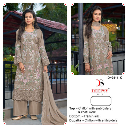 D 2414 Deepsy Chiffon Pakistani Salwar Suits Exporter Gujarat
