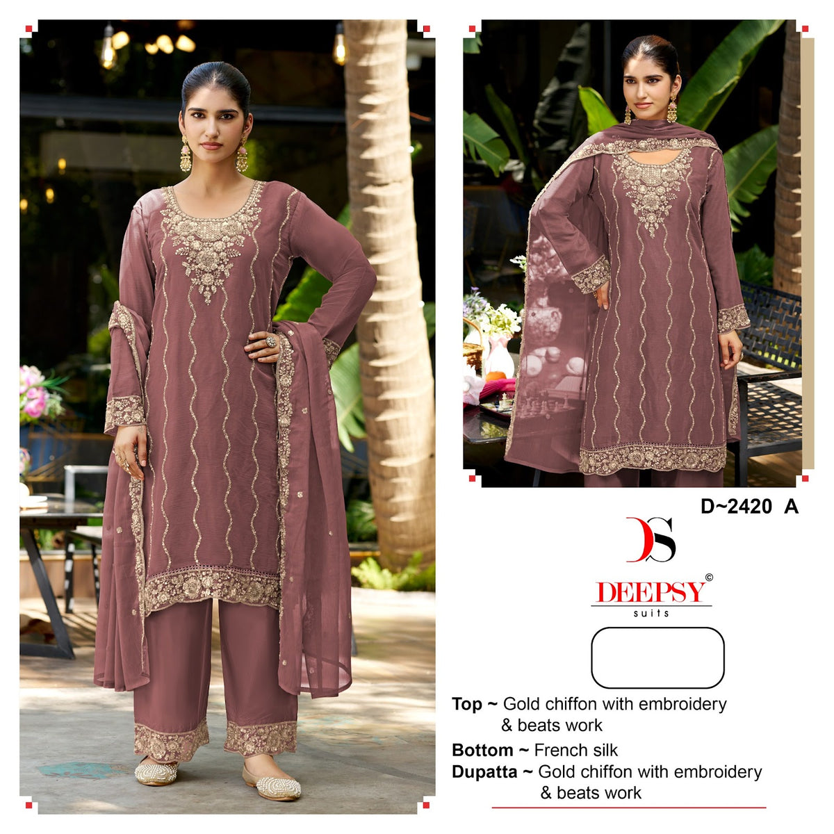 D 2420 Deepsy Chiffon Pakistani Salwar Suits Wholesale Price