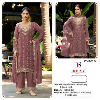 D 2420 Deepsy Chiffon Pakistani Salwar Suits Wholesale Price