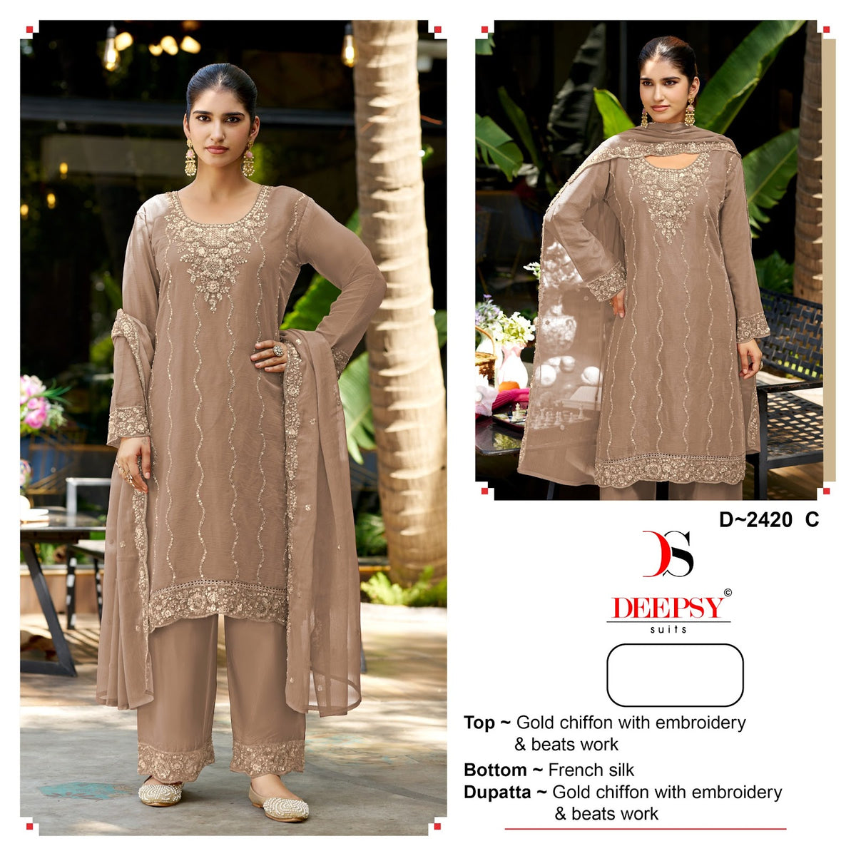 D 2420 Deepsy Chiffon Pakistani Salwar Suits Wholesale Price