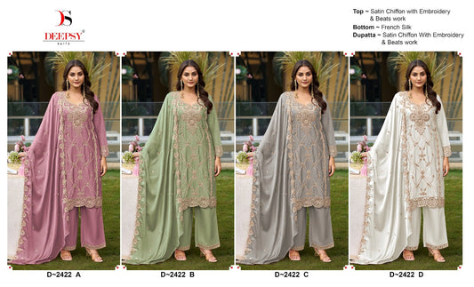D 2422 Deepsy Chiffon Pakistani Salwar Suits Exporter India