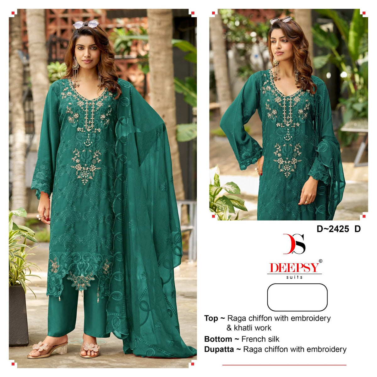 D 2425 Deepsy Chiffon Pakistani Salwar Suits Exporter India