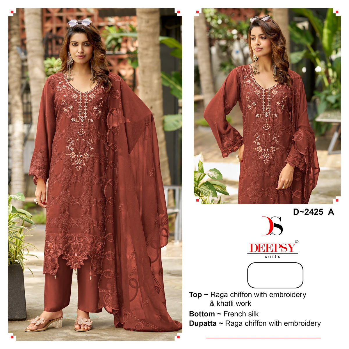 D 2425 Deepsy Chiffon Pakistani Salwar Suits Exporter India