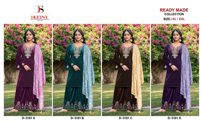 D 3181 Deepsy Readymade Velvet Suits Wholesaler Ahmedabad