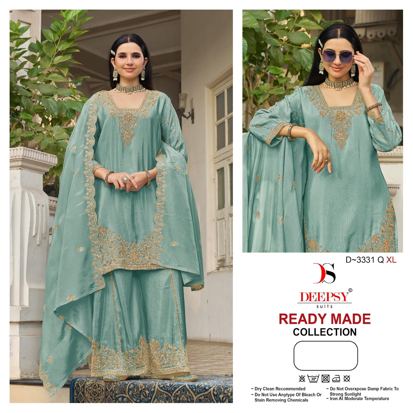 D 3331 Qrst Deepsy Tissue Silk Pakistani Readymade Suits Wholesale