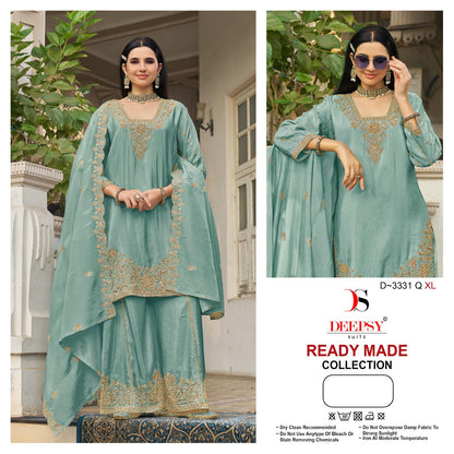 D 3331 Qrst Deepsy Tissue Silk Pakistani Readymade Suits Wholesale