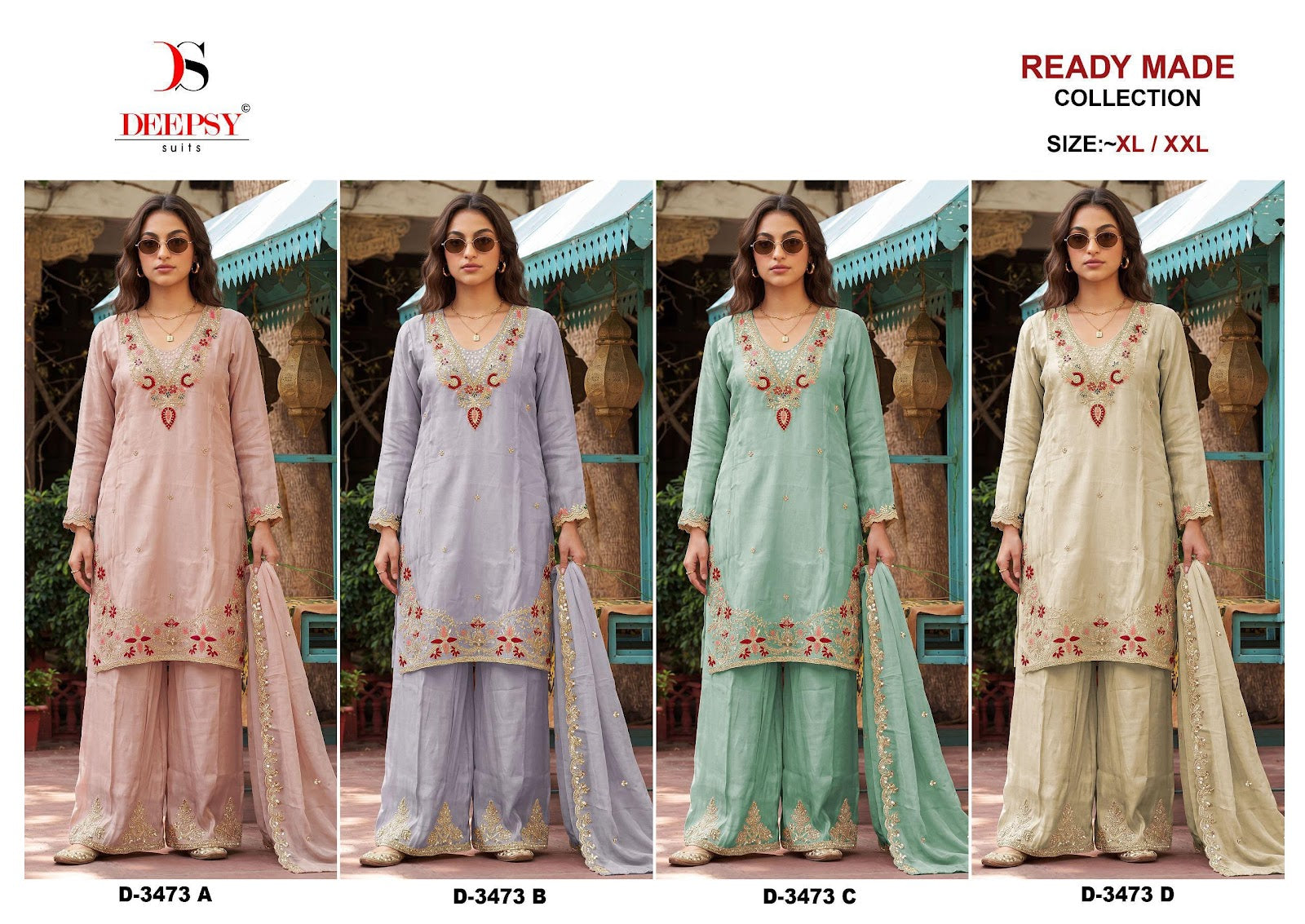 D 3473 Deepsy Tissue Silk Pakistani Readymade Suits Exporter India