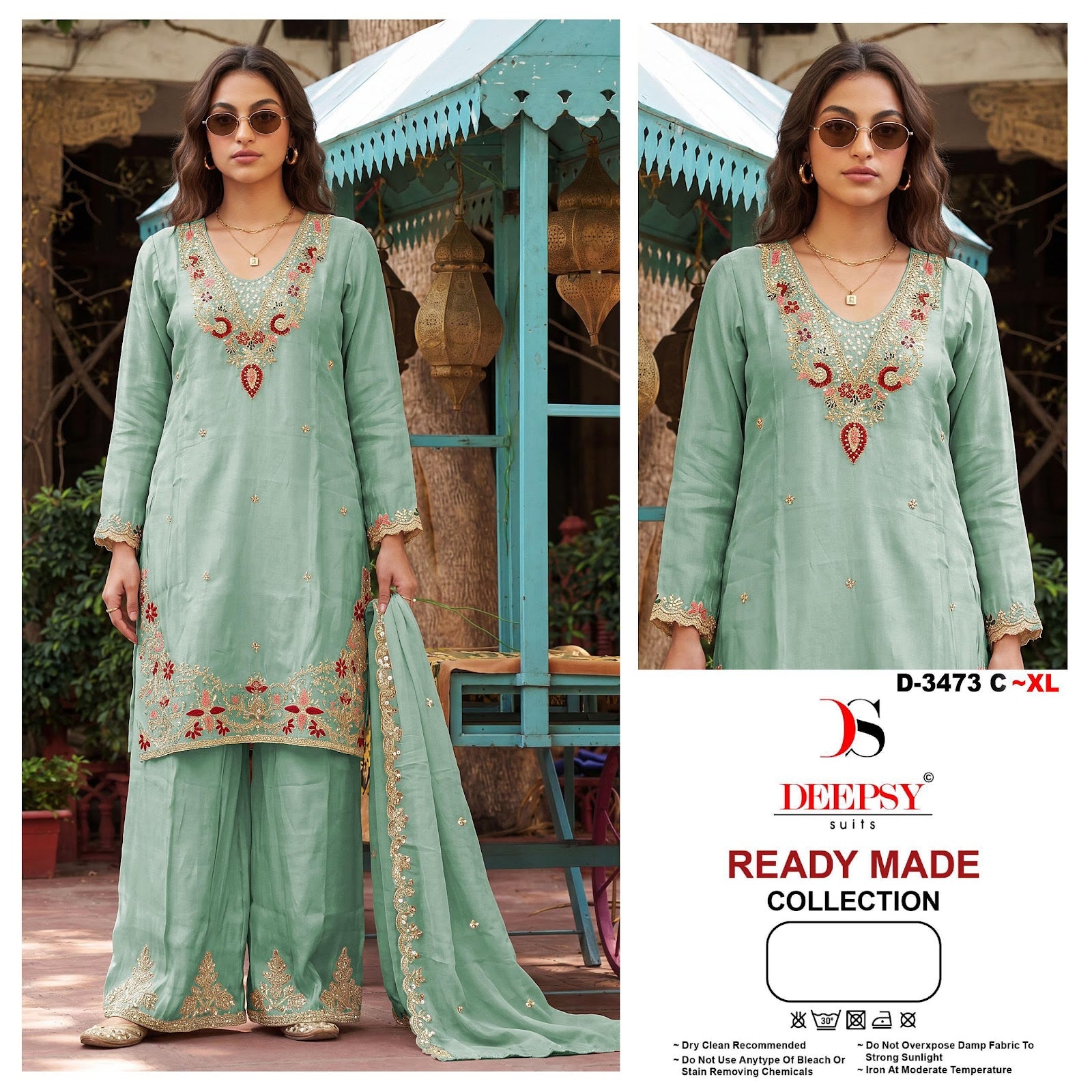 D 3473 Deepsy Tissue Silk Pakistani Readymade Suits Exporter India