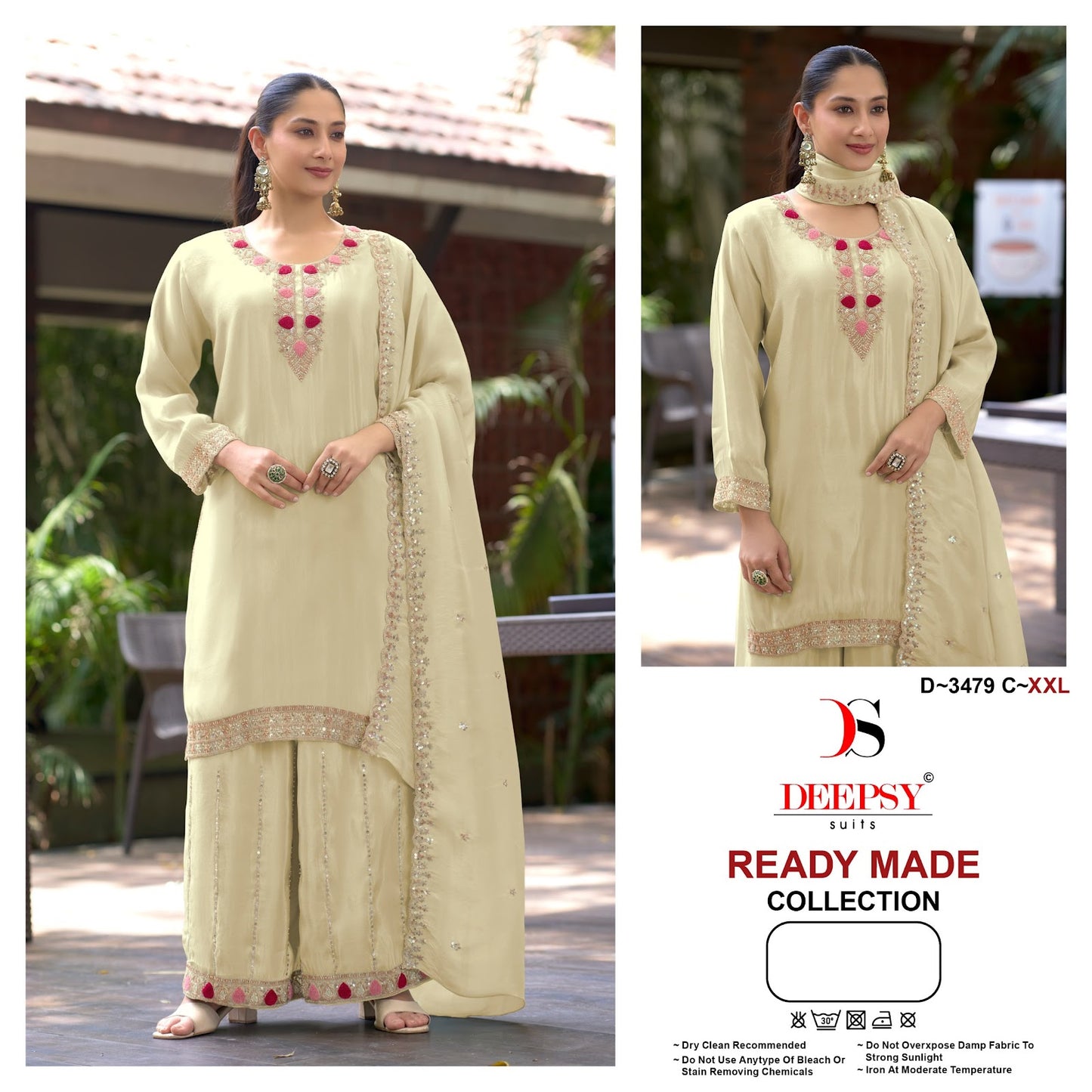 D 3479 Deepsy Tissue Silk Pakistani Readymade Suits Wholesaler