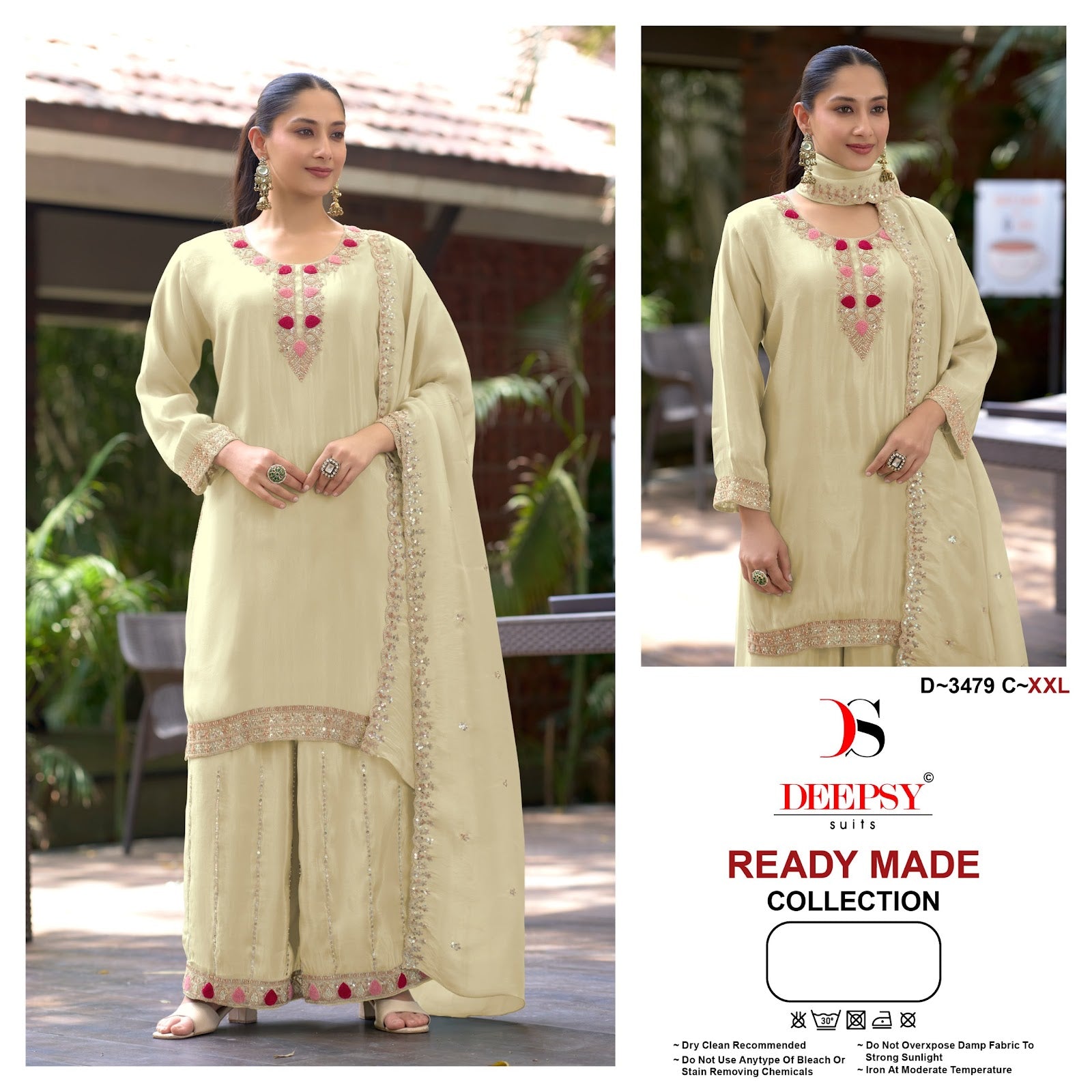 D 3479 Deepsy Tissue Silk Pakistani Readymade Suits Wholesaler