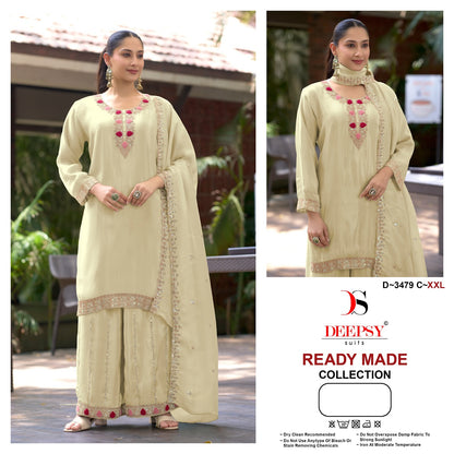 D 3479 Deepsy Tissue Silk Pakistani Readymade Suits Wholesaler
