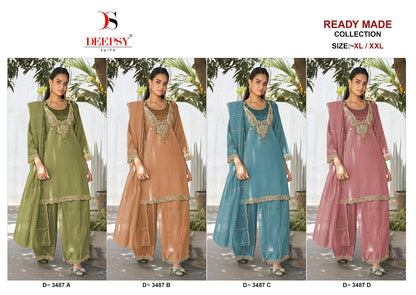 D 3487 Deepsy Silk Pakistani Readymade Suits Wholesaler Gujarat
