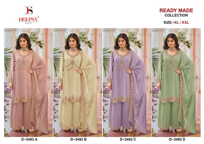 D 3493 Abcd Deepsy Tissue Pakistani Readymade Suits Manufacturer