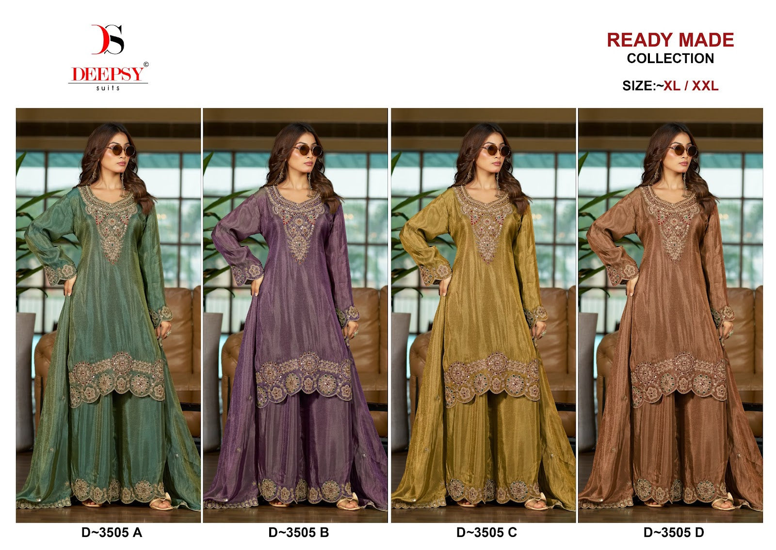 D 3505 Deepsy Tissue Silk Pakistani Readymade Suits Wholesale Price