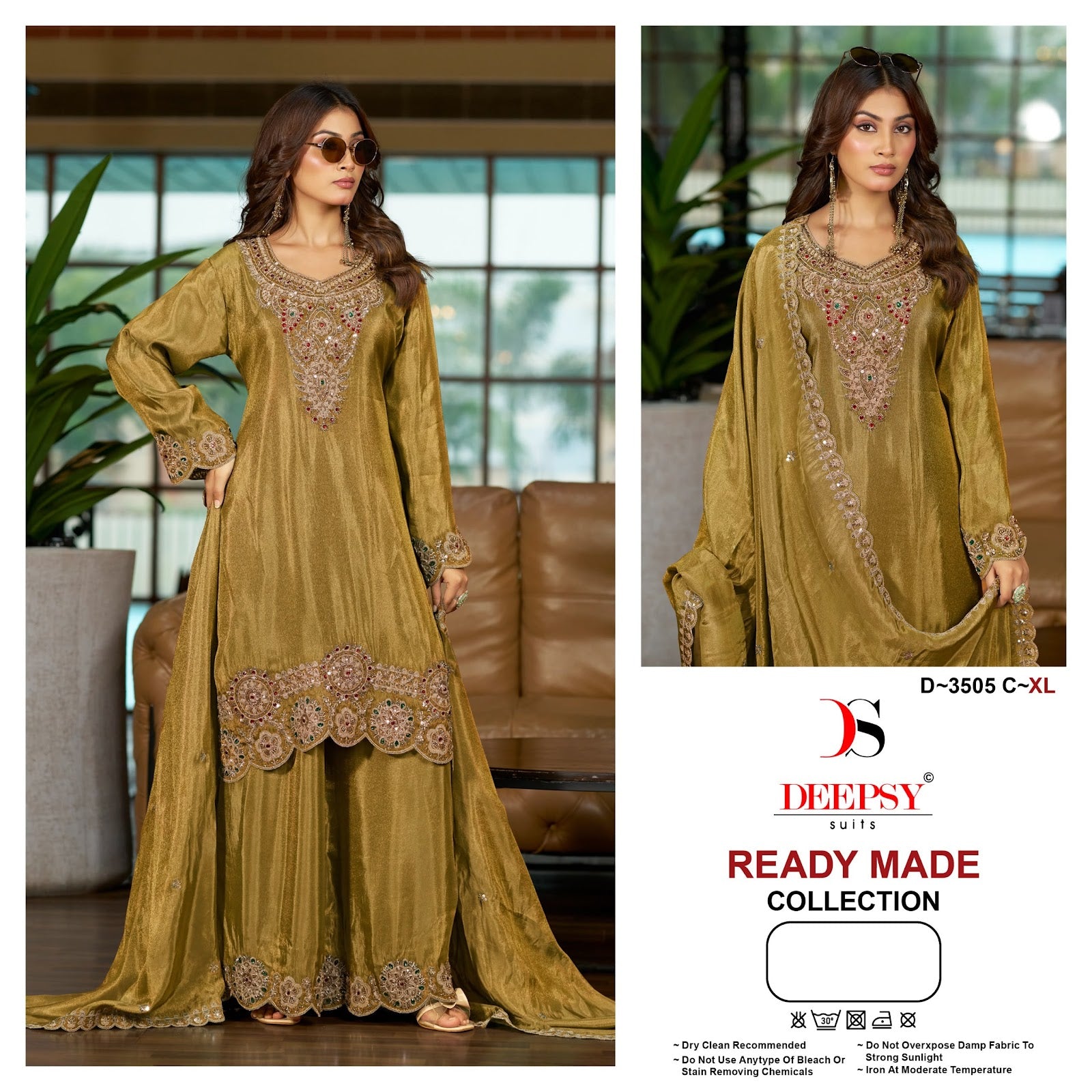 D 3505 Deepsy Tissue Silk Pakistani Readymade Suits Wholesale Price