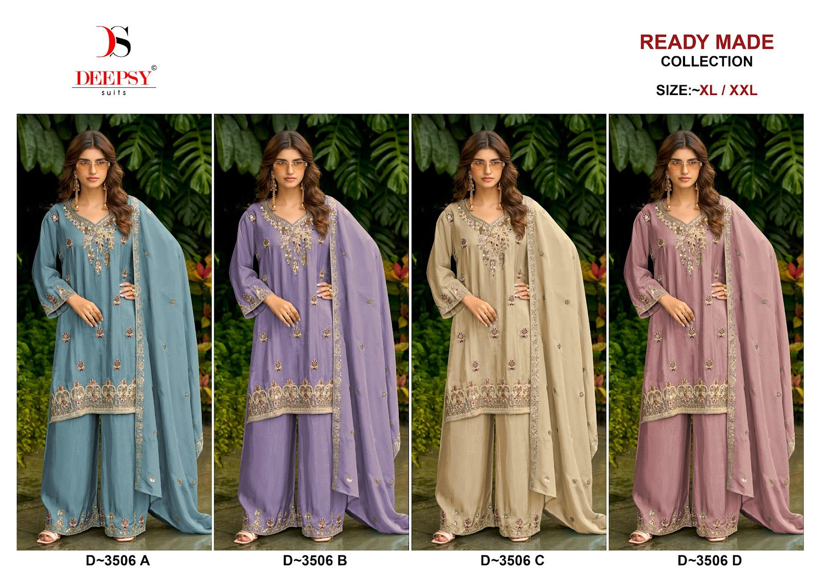 D 3506 Deepsy Tissue Silk Pakistani Readymade Suits Supplier India