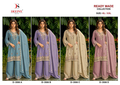 D 3506 Deepsy Tissue Silk Pakistani Readymade Suits Supplier India