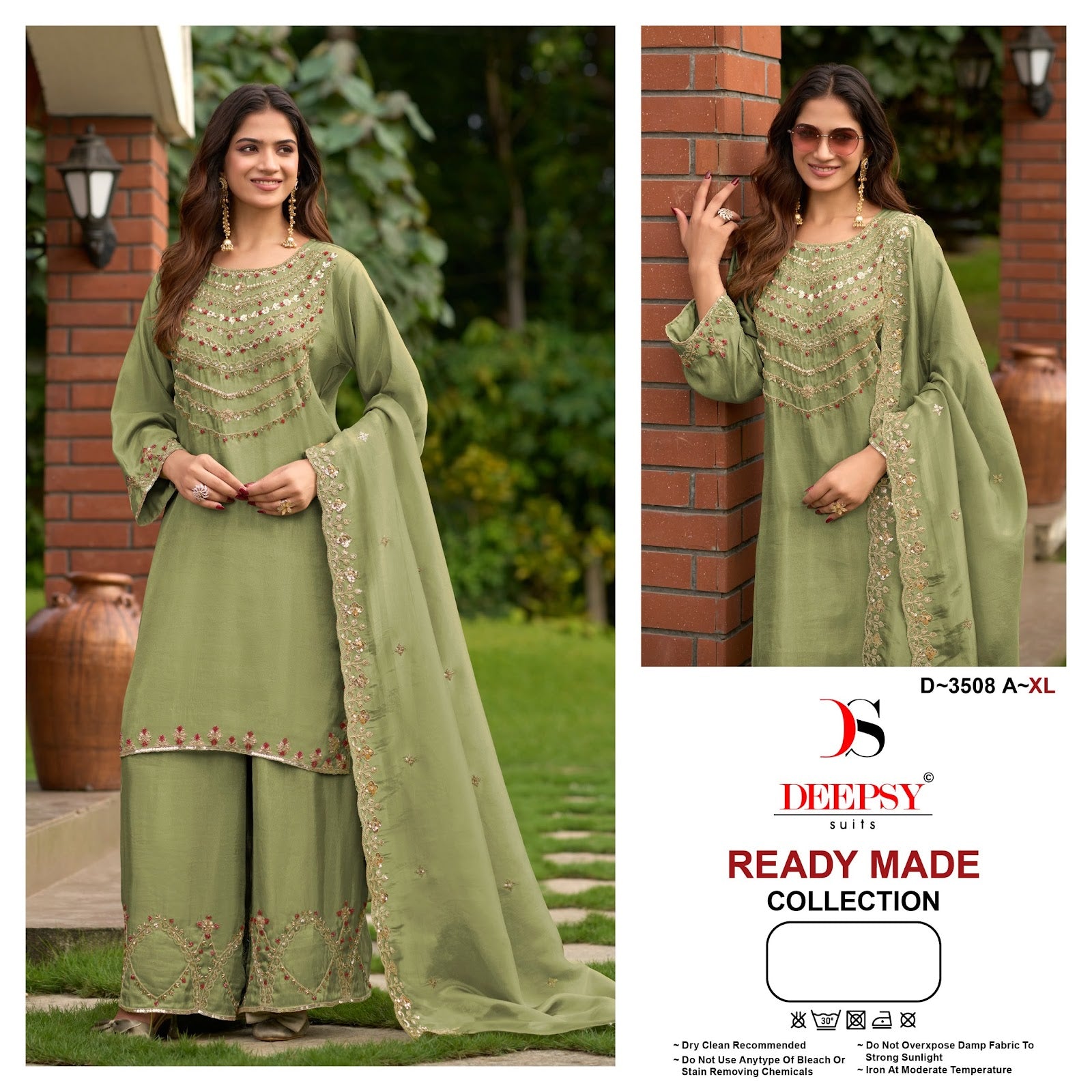 D 3508 Deepsy Tissue Silk Pakistani Readymade Suits Wholesaler India
