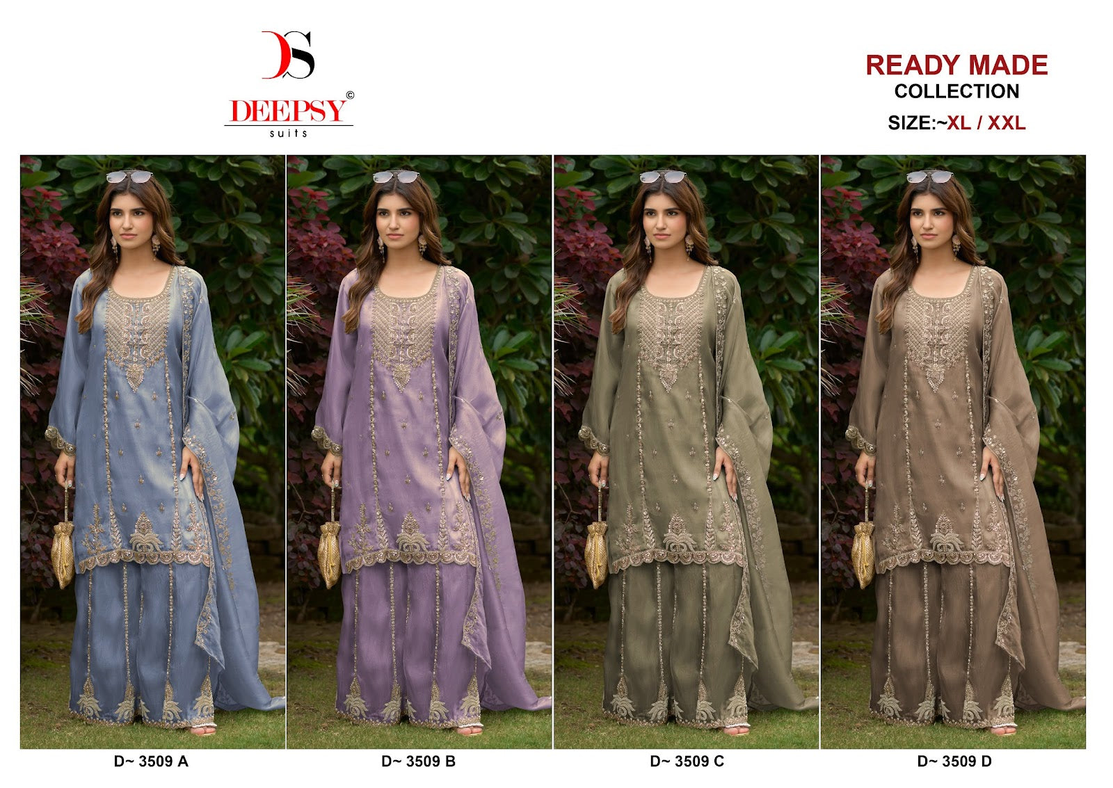 D 3509 Deepsy Satin Pakistani Readymade Suits Wholesale Price