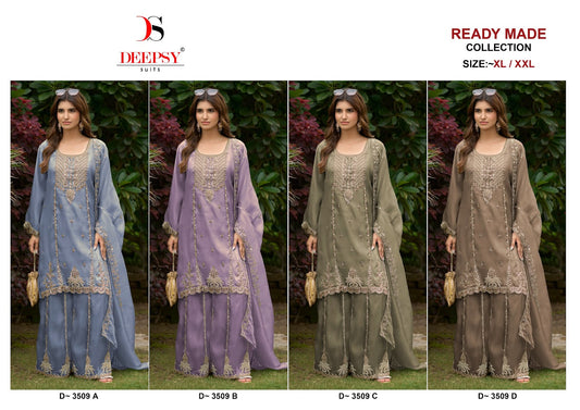 D 3509 Deepsy Satin Pakistani Readymade Suits Wholesale Price