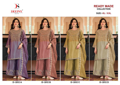 D 3512 Abcd Deepsy Tissue Pakistani Readymade Suits Supplier