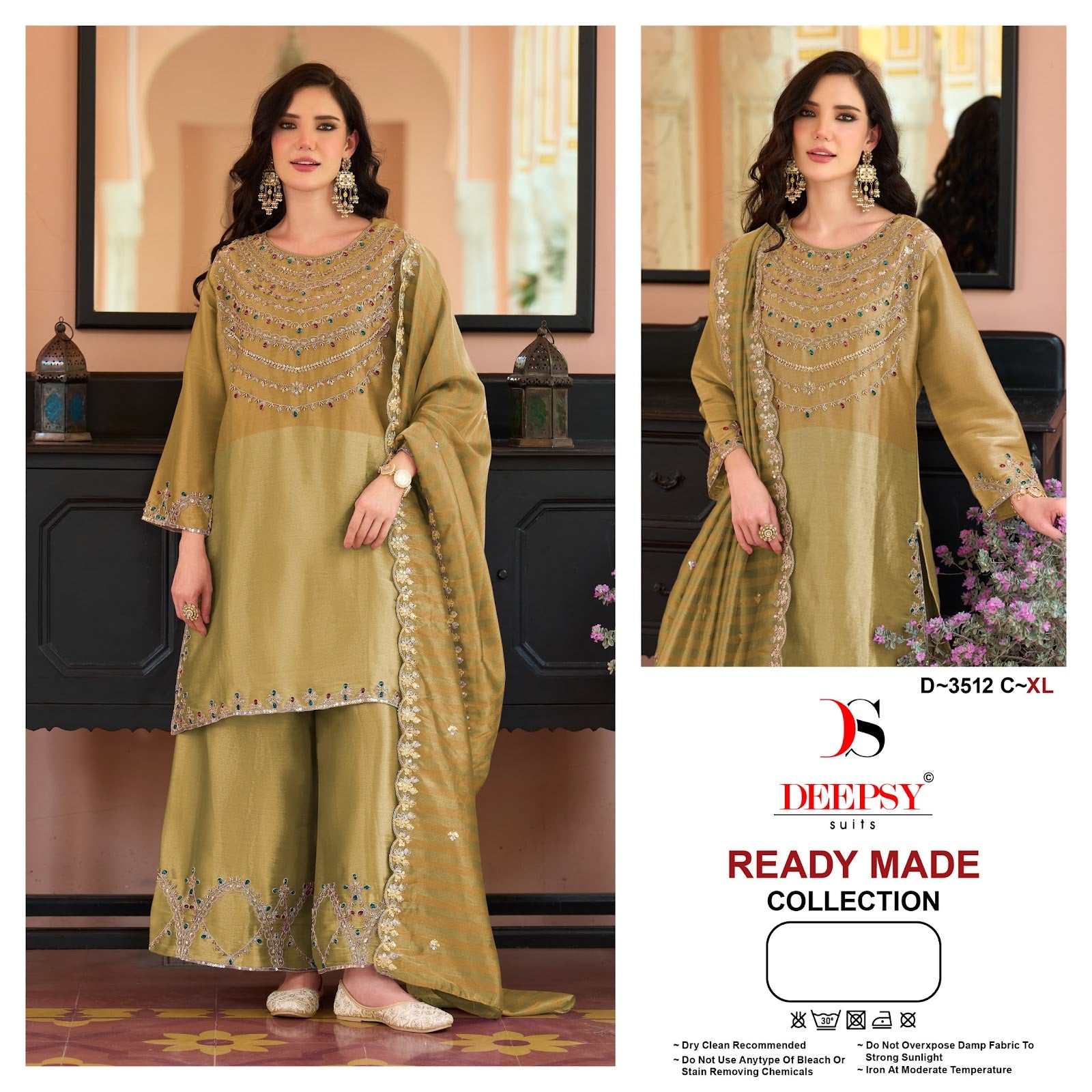 D 3512 Abcd Deepsy Tissue Pakistani Readymade Suits Supplier