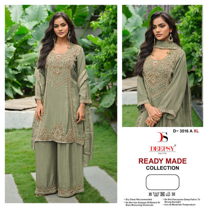D 3516 Deepsy Tissue Silk Pakistani Readymade Suits Wholesale Price
