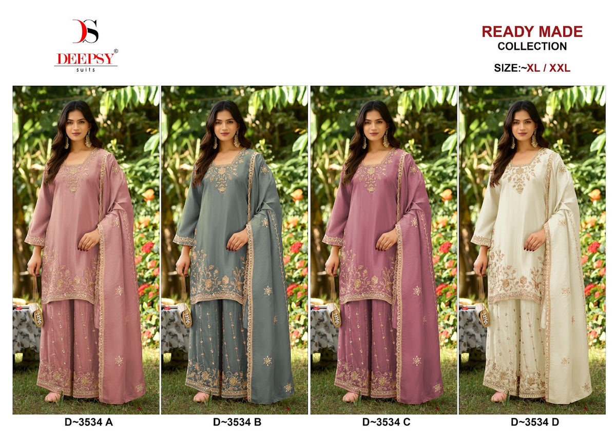 D 3534 Deepsy Tissue Silk Pakistani Readymade Suits Supplier Ahmedabad