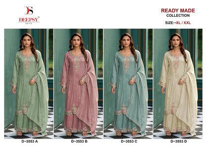 D 3553 Deepsy Tissue Silk Pakistani Readymade Suits Exporter