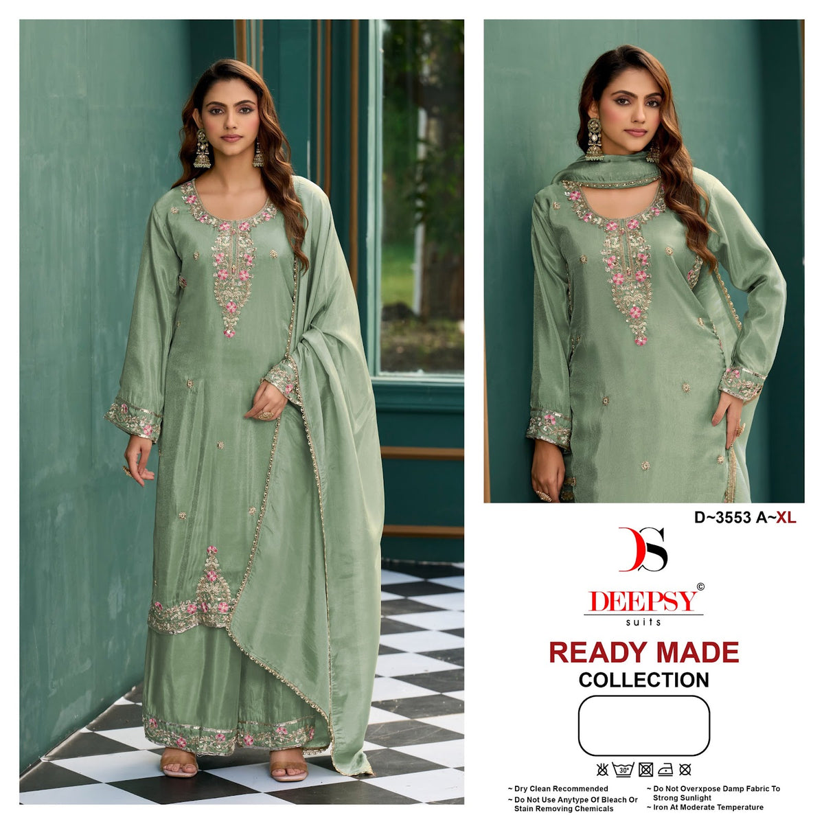 D 3553 Deepsy Tissue Silk Pakistani Readymade Suits Exporter