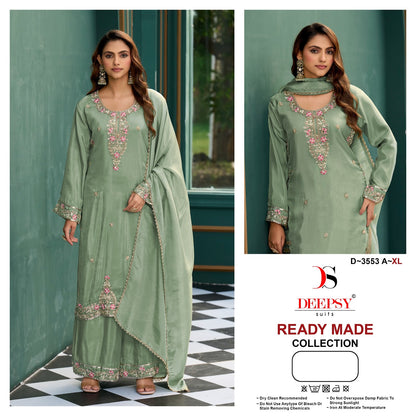 D 3553 Deepsy Tissue Silk Pakistani Readymade Suits Exporter