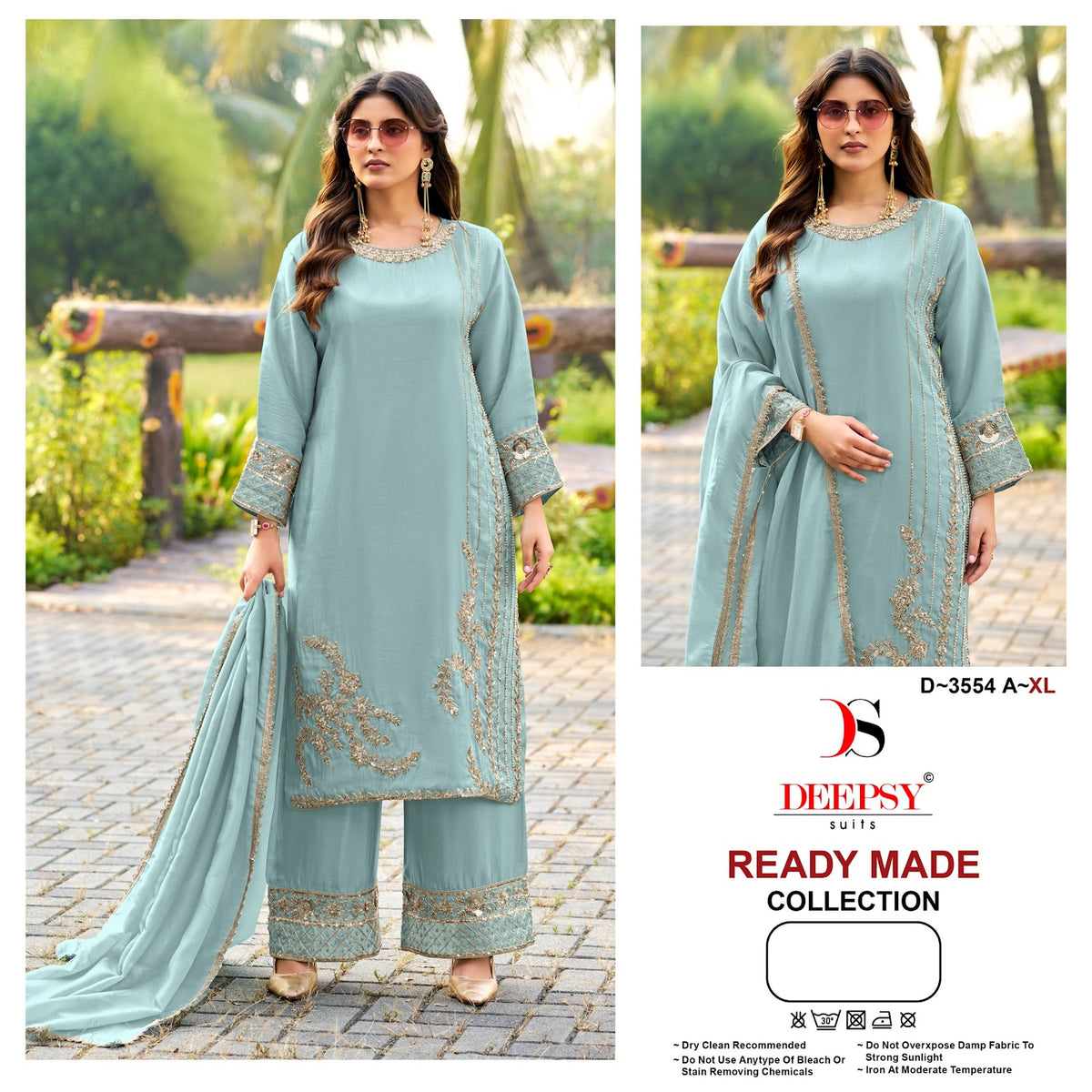 D 3554 Deepsy Tissue Silk Pakistani Readymade Suits Wholesale Rate