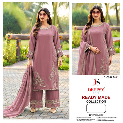 D 3554 Deepsy Tissue Silk Pakistani Readymade Suits Wholesale Rate