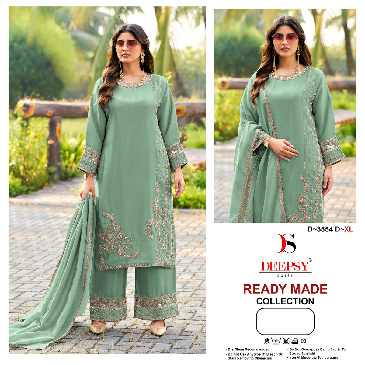 D 3554 Deepsy Tissue Silk Pakistani Readymade Suits Wholesale Rate
