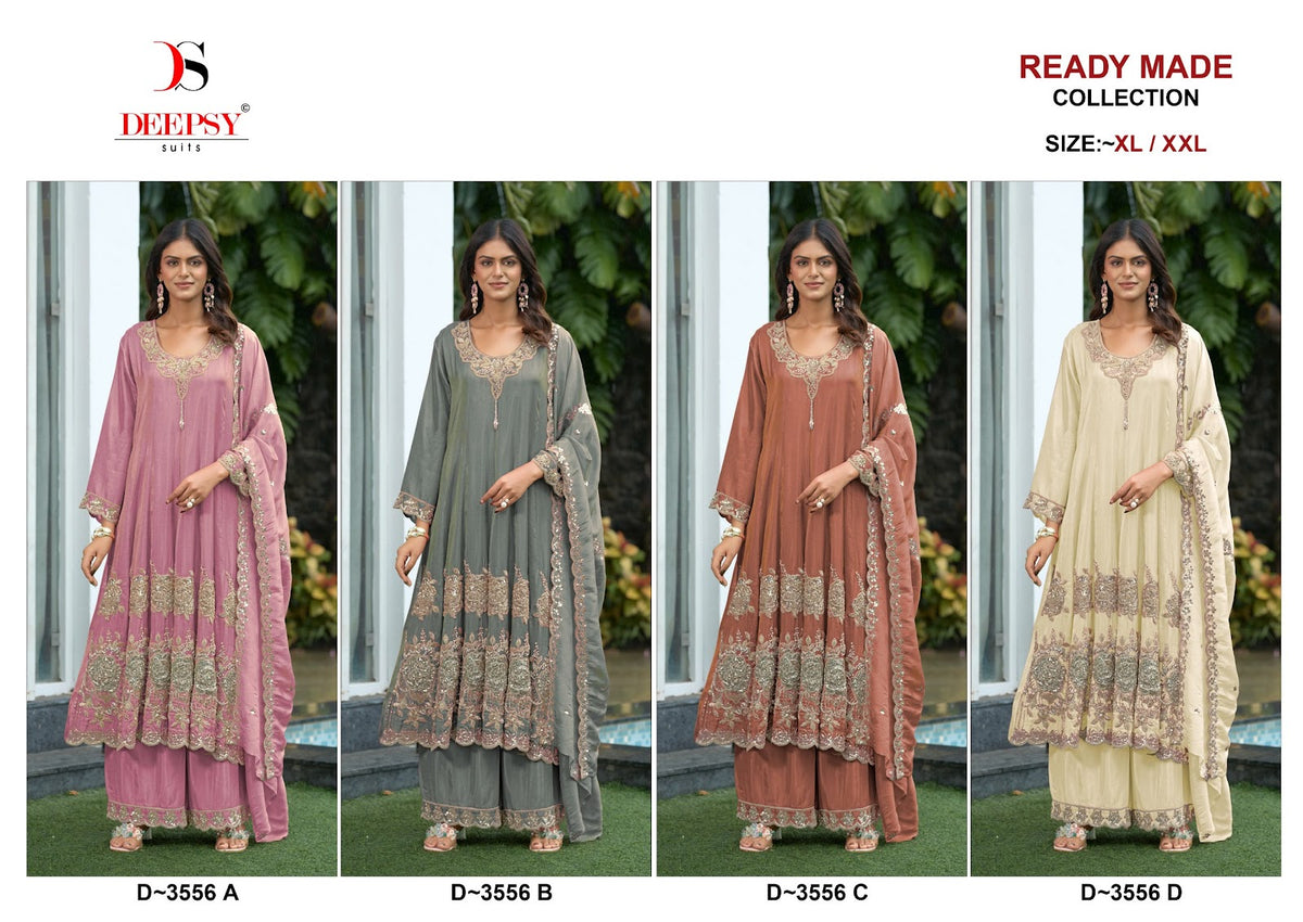 D 3556 (Anarkali) Deepsy Tissue Silk Pakistani Readymade Suits Wholesale