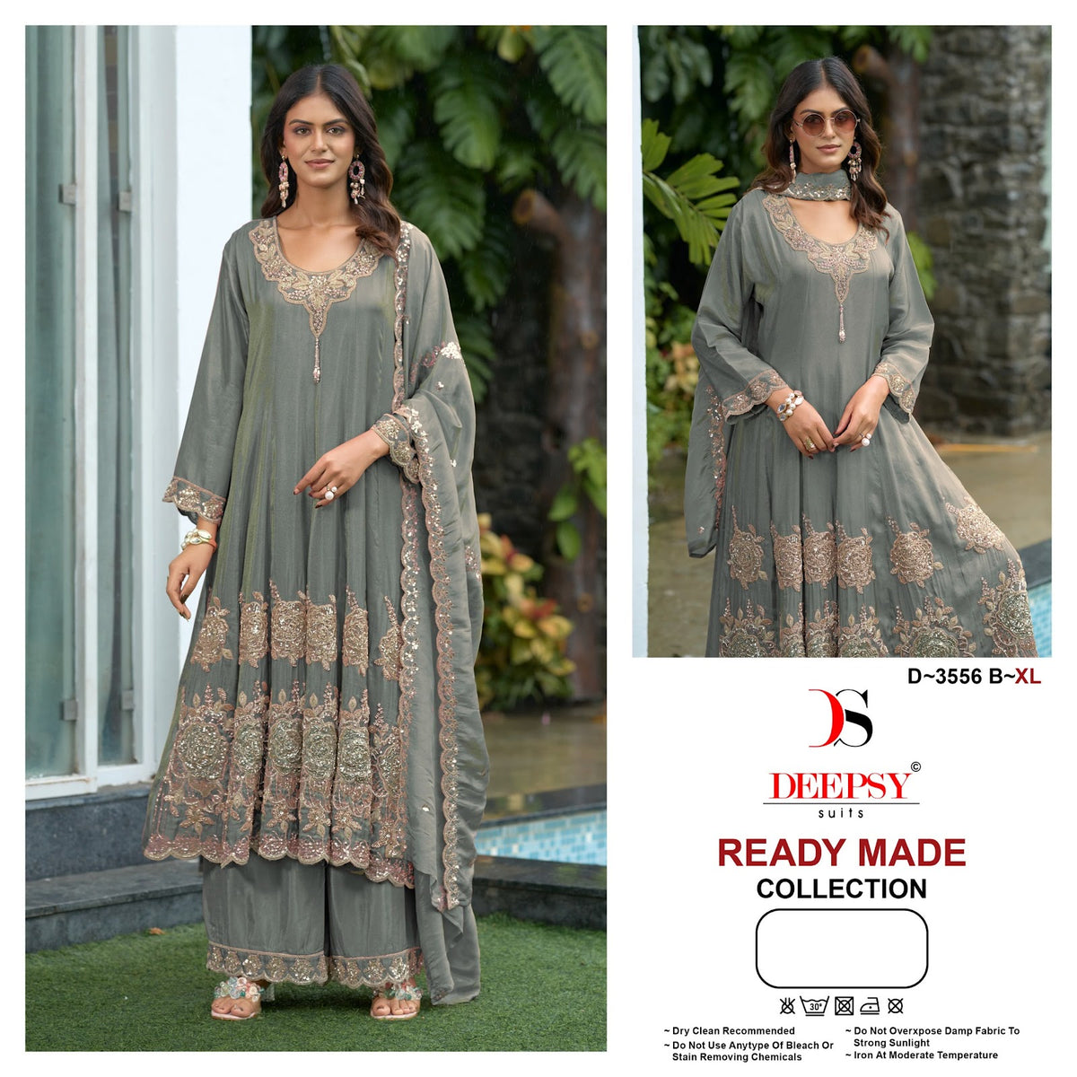 D 3556 (Anarkali) Deepsy Tissue Silk Pakistani Readymade Suits Wholesale