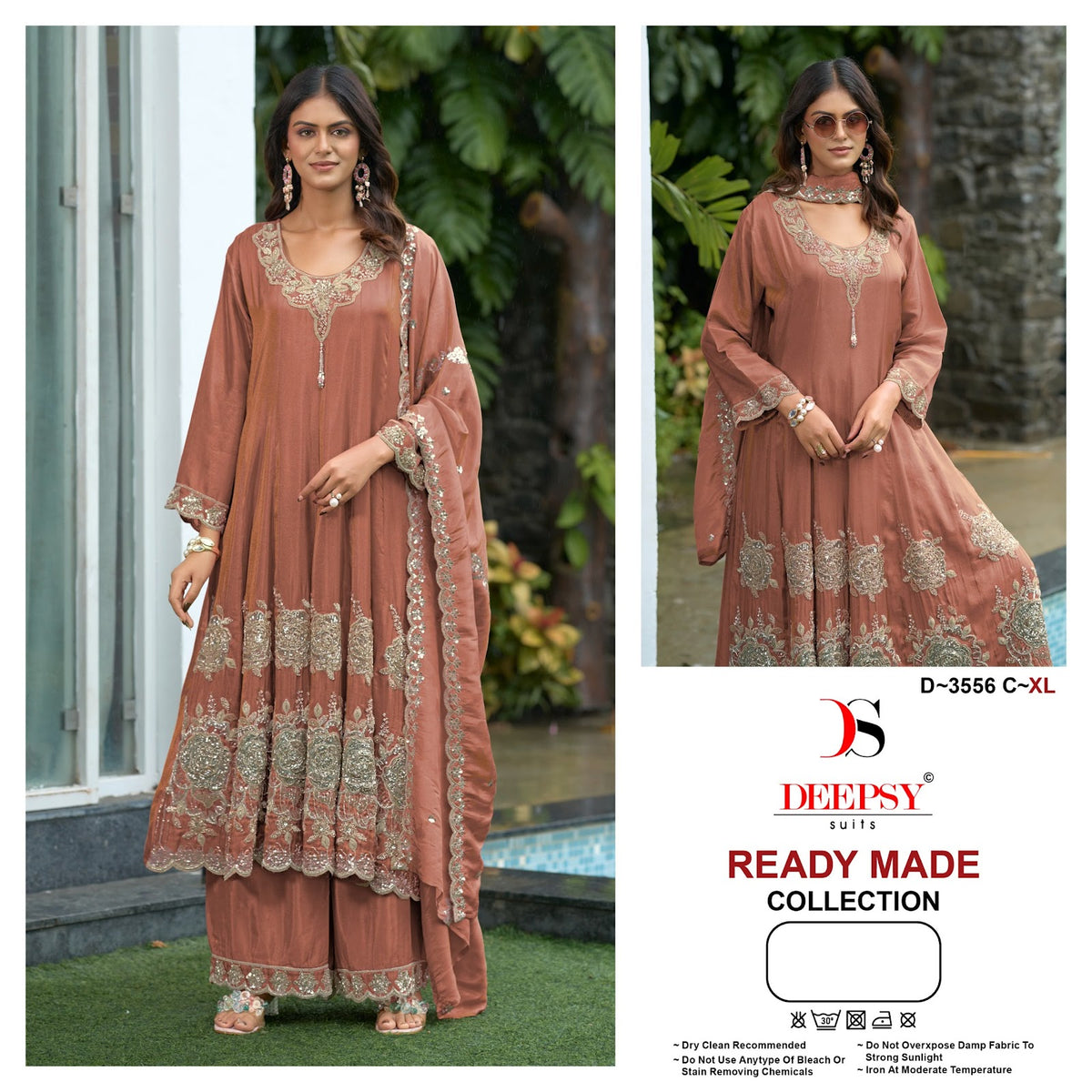 D 3556 (Anarkali) Deepsy Tissue Silk Pakistani Readymade Suits Wholesale