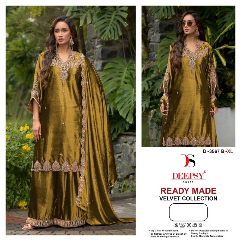 D 3567 Deepsy Readymade Velvet Suits Manufacturer India