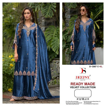 D 3567 Deepsy Readymade Velvet Suits Manufacturer India