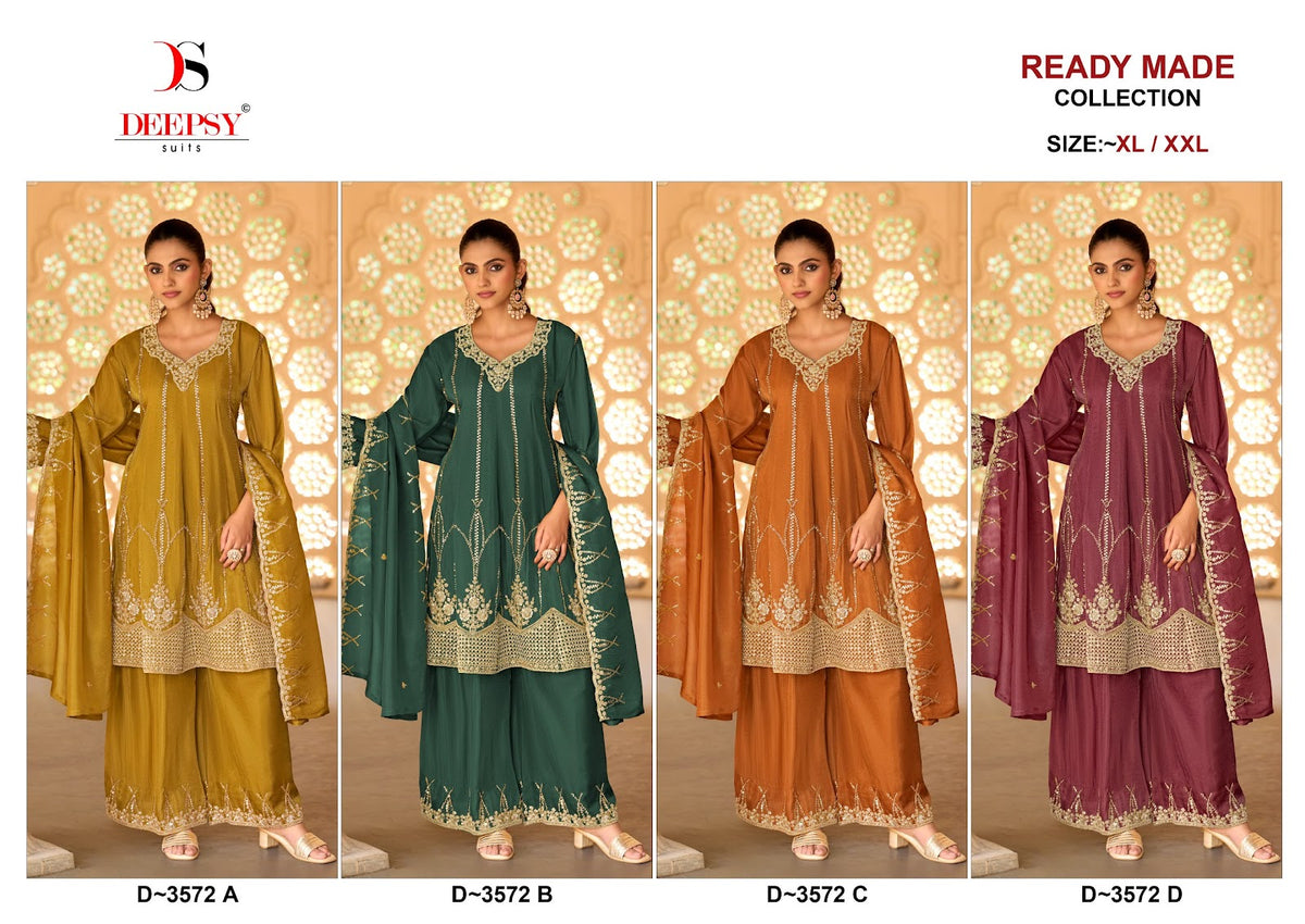 D 3572 Deepsy Tissue Silk Pakistani Readymade Suits Manufacturer Ahmedabad