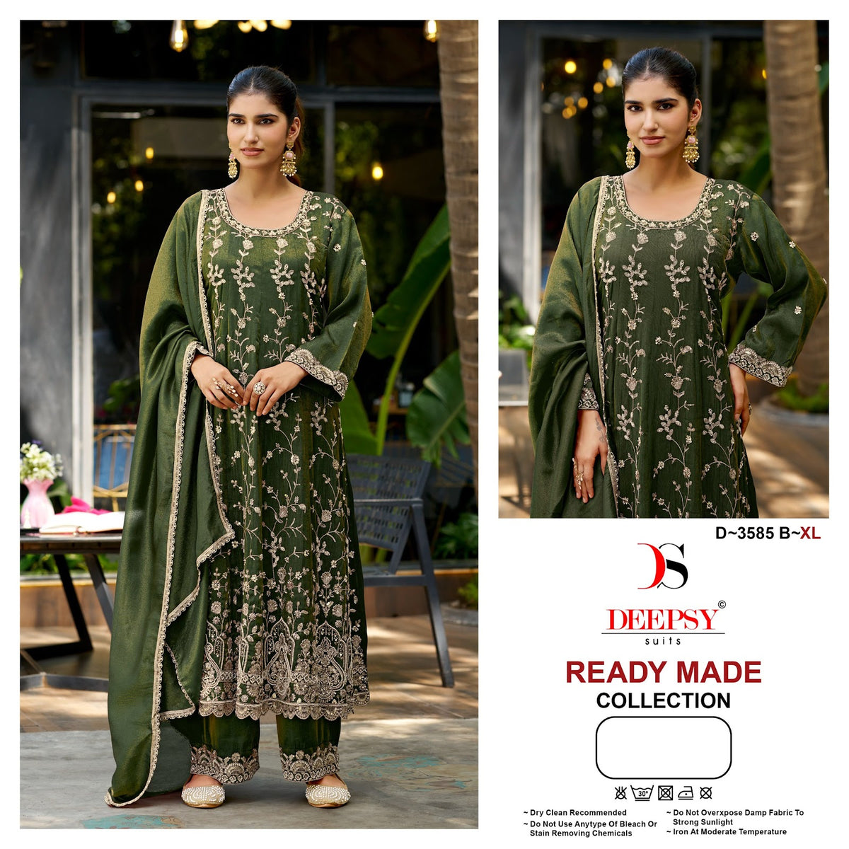D 3585 Anarkali Deepsy Tissue Silk Pakistani Readymade Suits Manufacturer