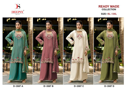 D 3587 Deepsy Satin Pakistani Readymade Suits Manufacturer India