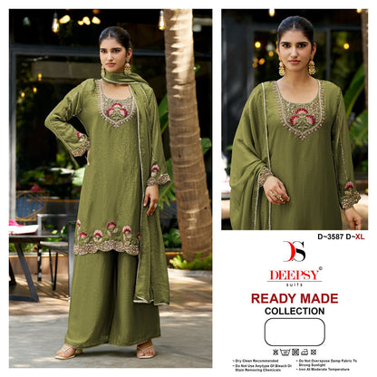 D 3587 Deepsy Satin Pakistani Readymade Suits Manufacturer India