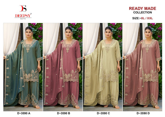 D 3590 Deepsy Tissue Silk Pakistani Readymade Suits Supplier Gujarat