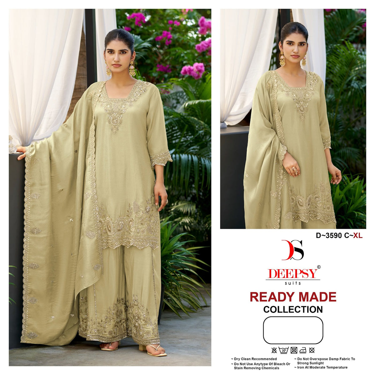 D 3590 Deepsy Tissue Silk Pakistani Readymade Suits Supplier Gujarat
