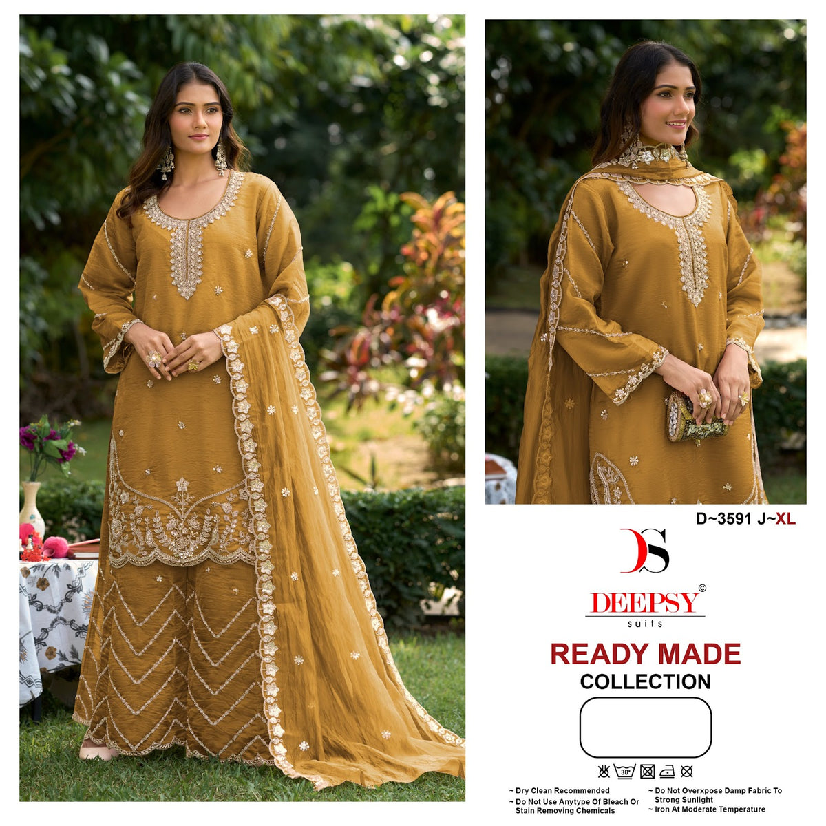 D 3591 Deepsy Tissue Silk Pakistani Readymade Suits Supplier